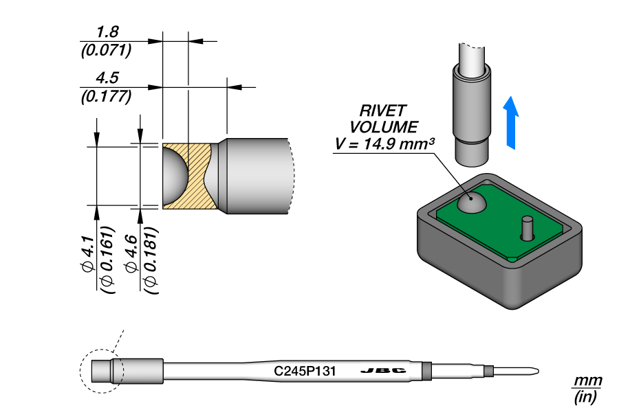C245P131 - Heat Staking Cartridge Ø 4.1